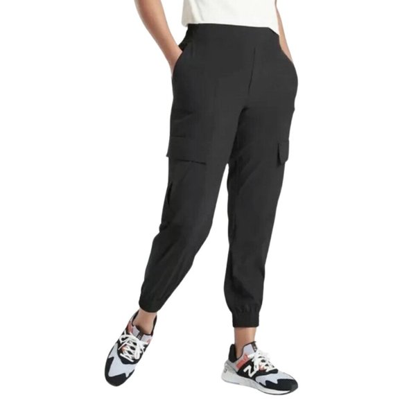 Athleta Pants - Athleta Chelsea Utility Jogger Pants Size 8 Black Cargo Athletic Travel Casual